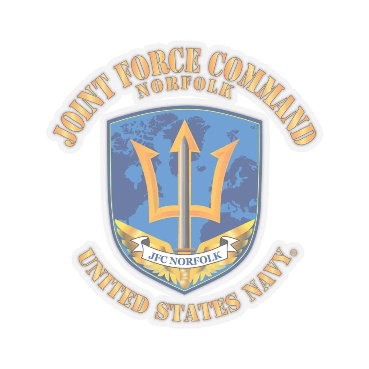 Kiss-Cut Stickers - Navy - Joint Force Command - Norfolk