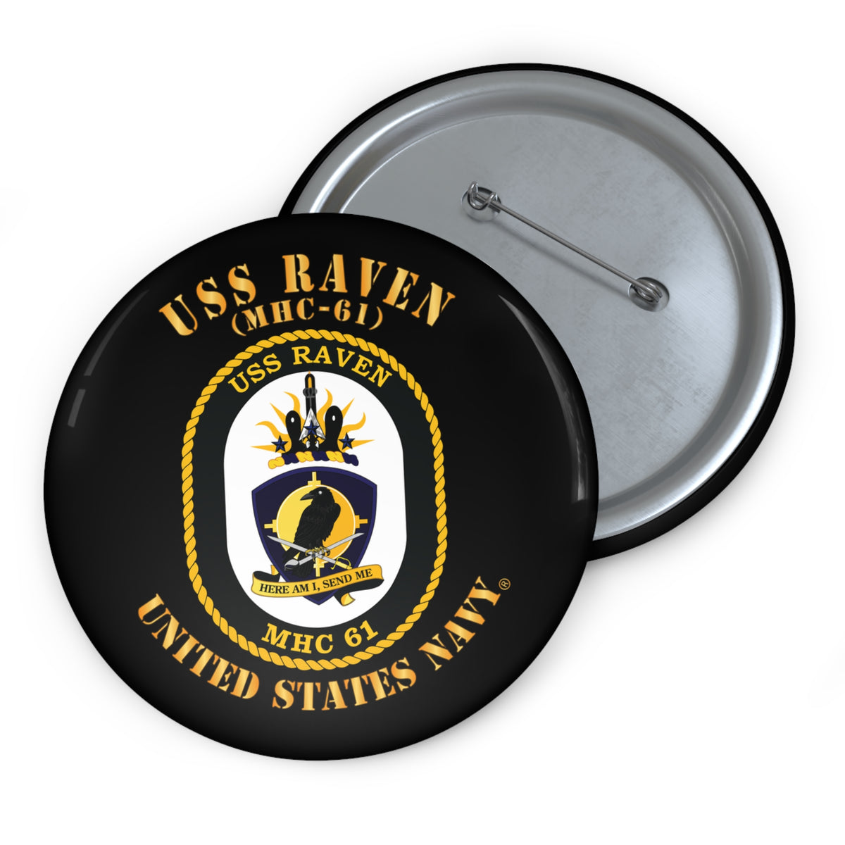 Pin Button - Navy - USS Raven (MHC-61)