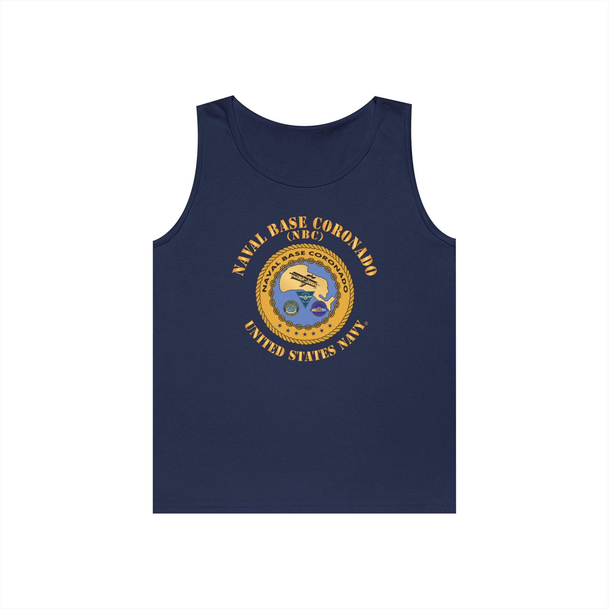 Unisex Heavy Cotton Tank Top - Navy - Naval Base Coronado(NBC)