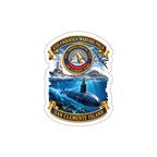 Die-Cut Vinyl Sticker - NAVY - USS Undersea Warfare Field - San Clemente Island - Crest - w scene - 3D - Enhanced