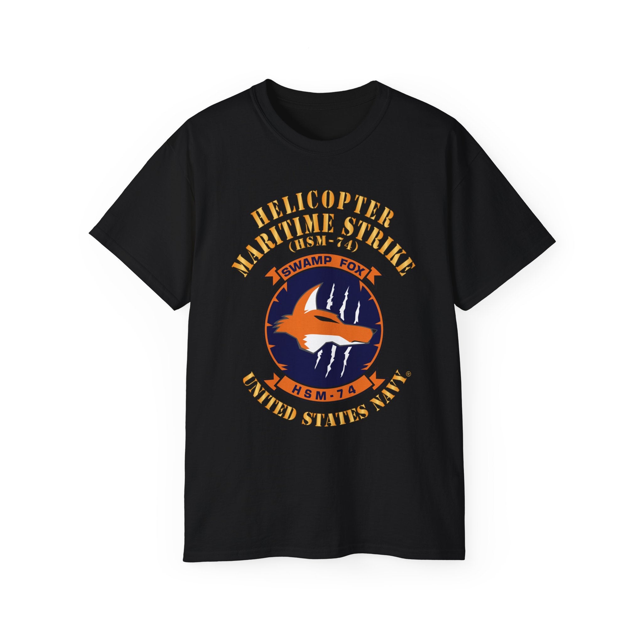 Unisex Ultra Cotton T-Shirt - Navy - Helicopter Maritime Strike Seven Four (HSM-74)