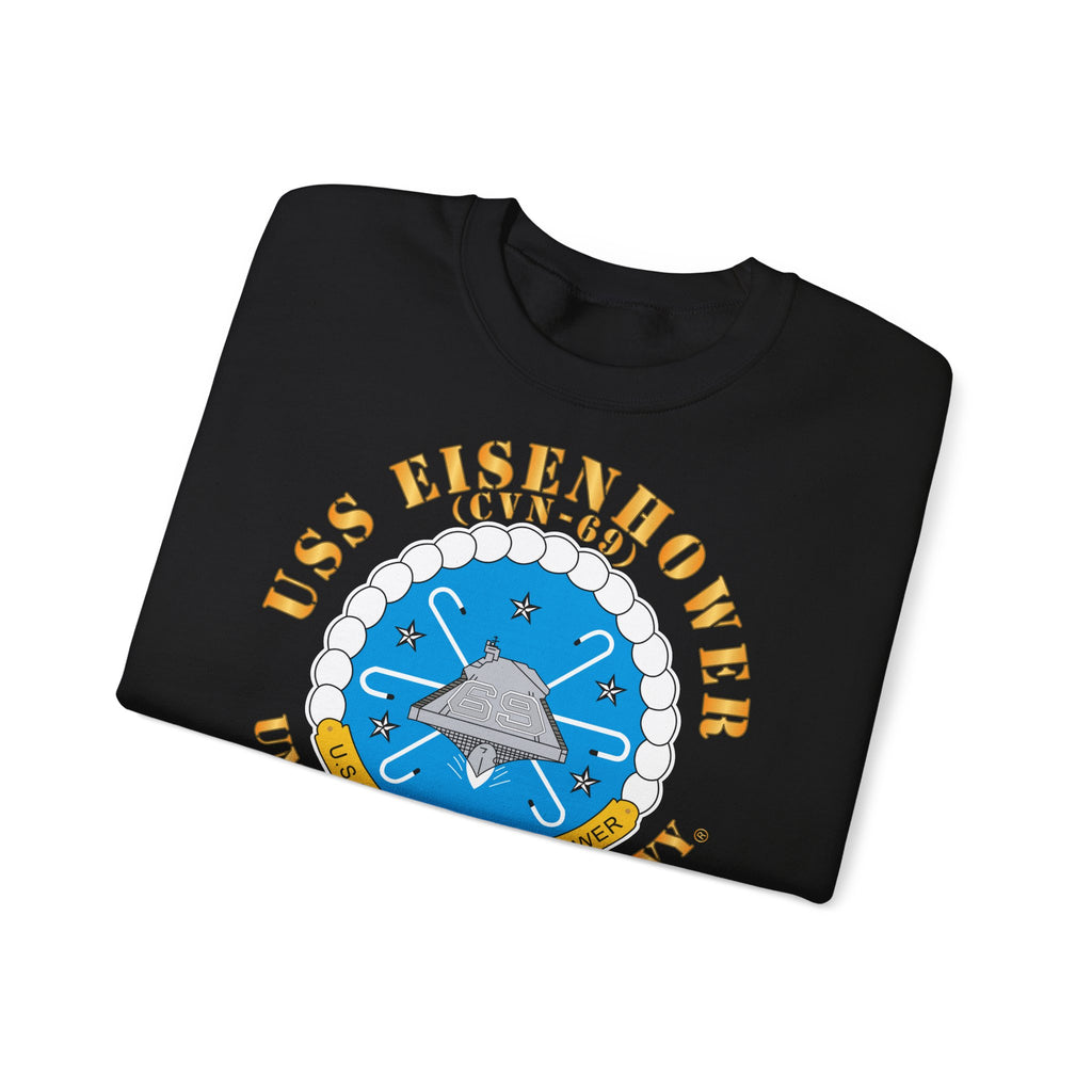 Unisex Heavy Blend™ Crewneck Sweatshirt - USS Dwight D. Eisenhower (CVN-69) Crest with Txt