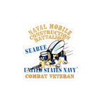 Kiss-Cut Vinyl Decal - Navy - Seabee - Combat Veteran