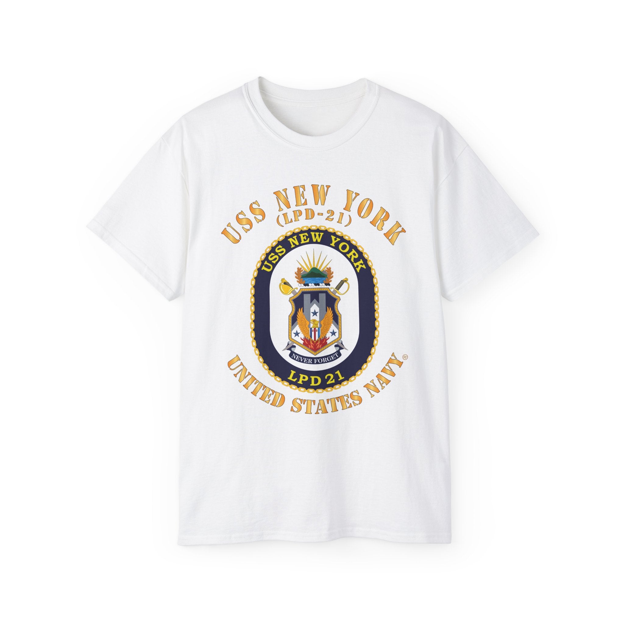 Unisex Ultra Cotton T-Shirt - Navy - USS New York (LPD-21) X 300