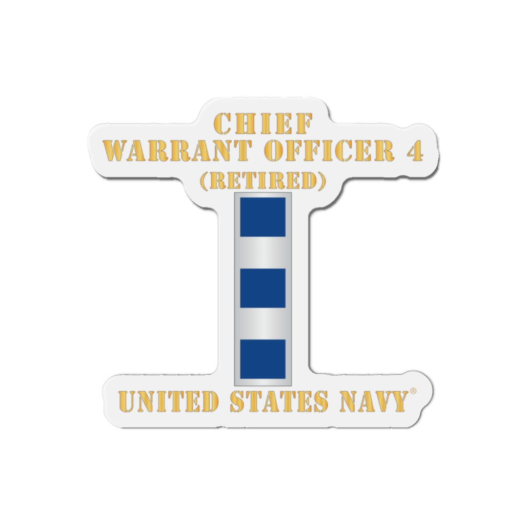 Die-Cut Magnet - Navy - Chief Warrant Officer 4 - CW04 - Retired