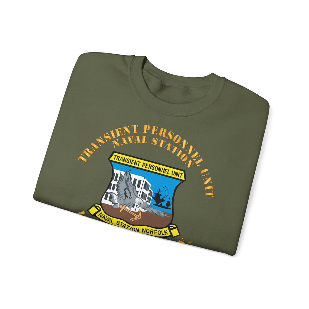 Unisex Heavy Blend™ Crewneck Sweatshirt - Navy - Transient Personnel Unit - Naval Station Norfolk