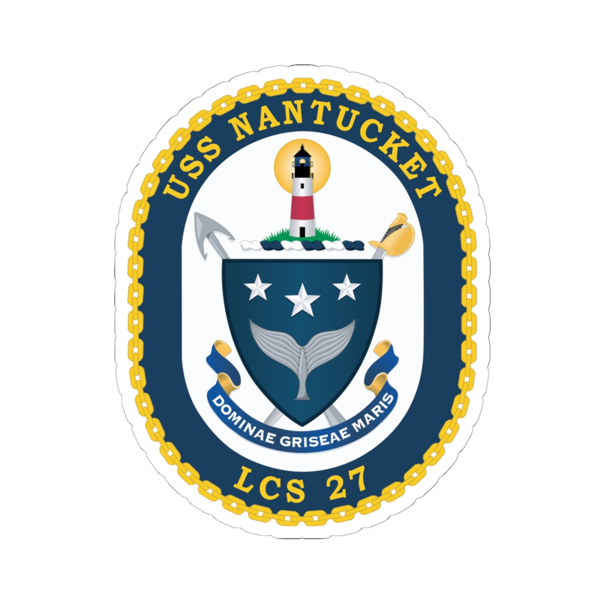 Kiss-Cut Stickers - Navy - USS Nantucket (LCS-27) wo txt