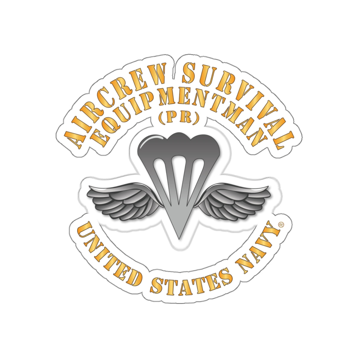 Die-Cut Vinyl Sticker - Navy - Rate - Aircrew Survival Equipmentman (PR)