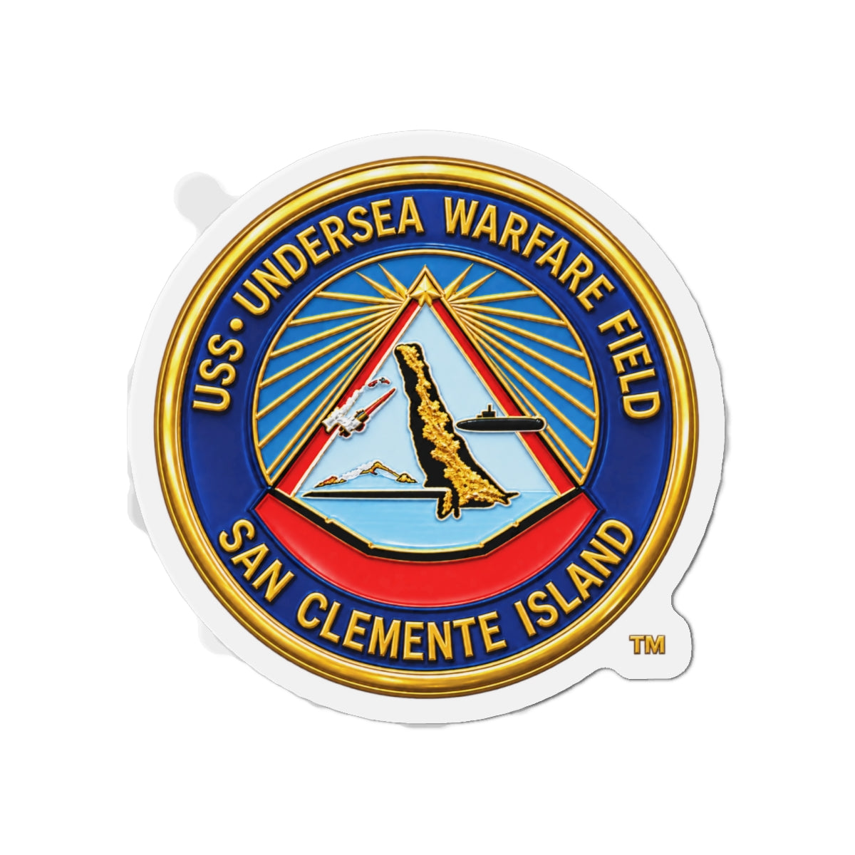 Die-Cut Magnet - Navy - USS Undersea Warfare Field - San Clemente Island - Crest - 3D - Enhanced