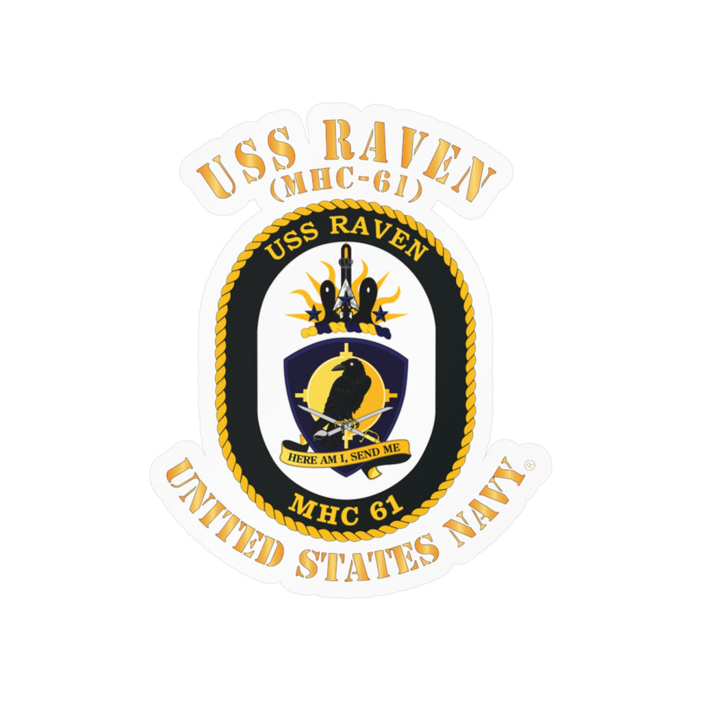 Kiss-Cut Vinyl Decal - Navy - USS Raven (MHC-61)