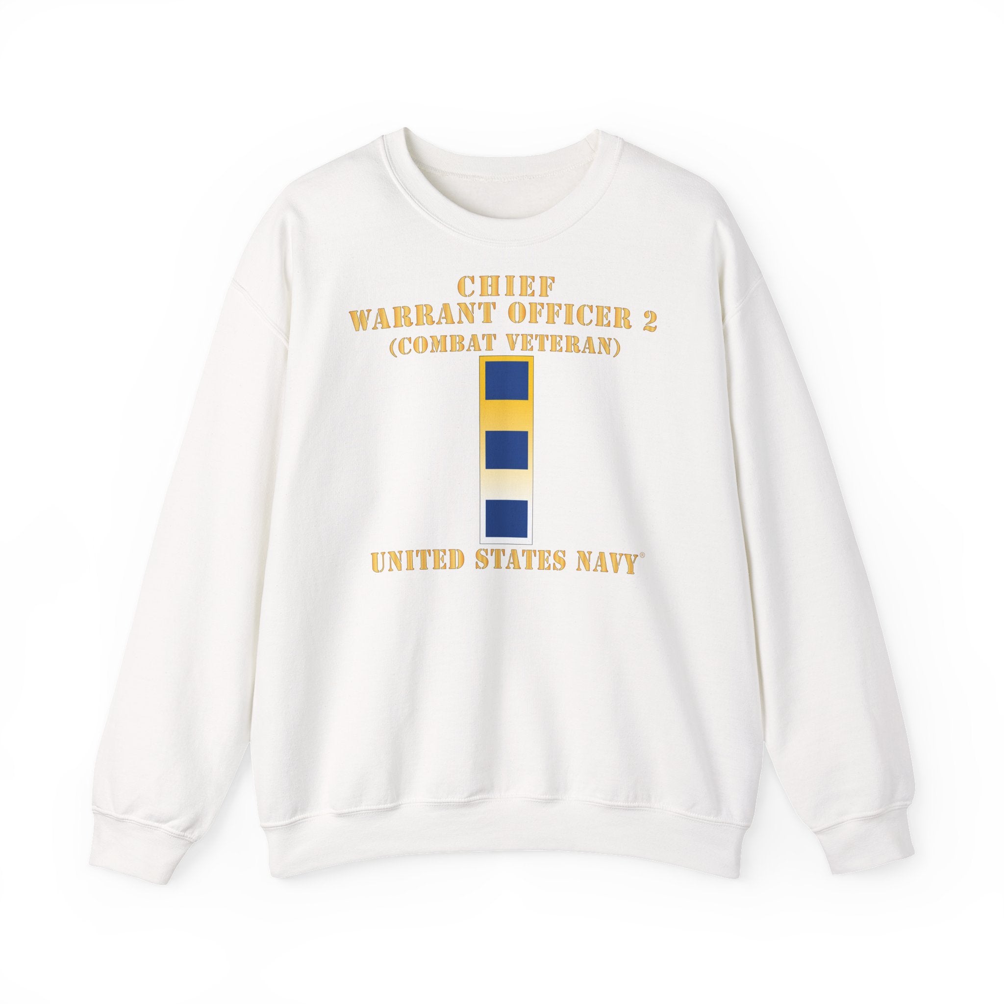 Unisex Heavy Blend™ Crewneck Sweatshirt - Navy - Chief Warrant Officer 2 - CW02 - Combat Veteran