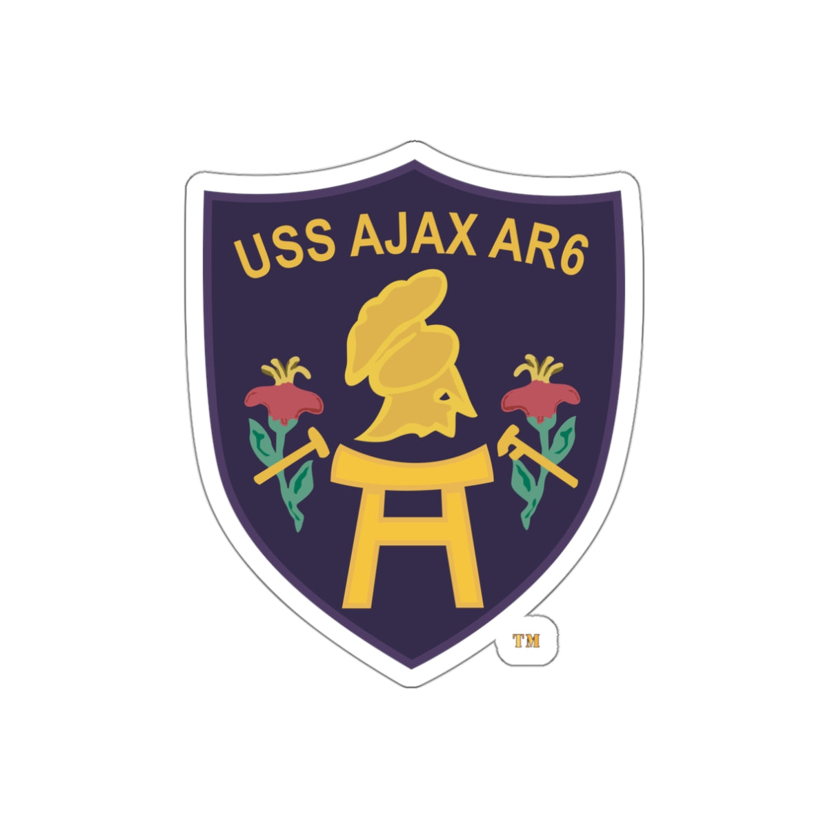 Die-Cut Vinyl Sticker - Navy - USS Ajax (AR-6) wo txt