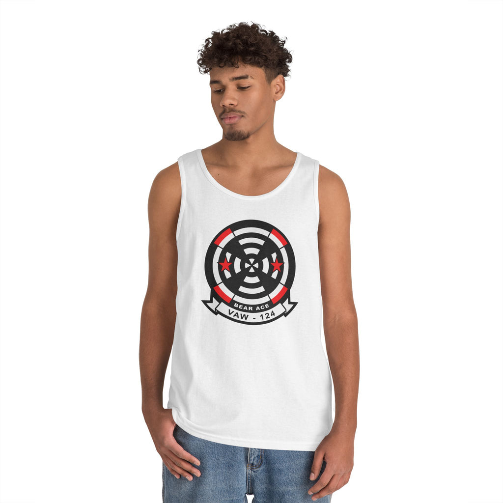 Unisex Heavy Cotton Tank Top - Navy - Airborne Command & Control Squadron 124 (VAW-124) wo txt