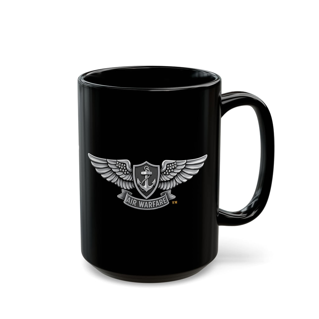 Black Mug (11oz, 15oz) - Navy - Badge - Enlisted Aviation Warfare Specialist wo txt