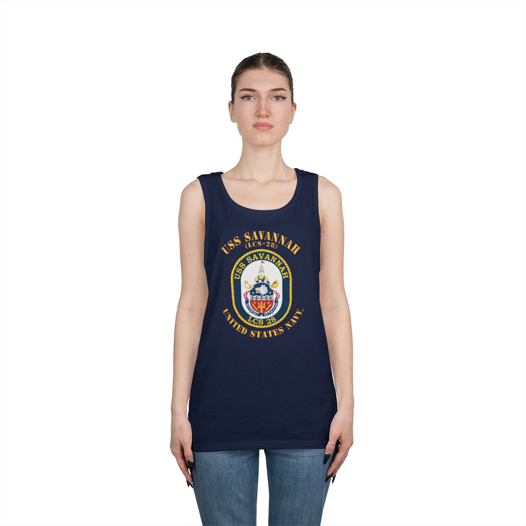 Unisex Heavy Cotton Tank Top - Navy - USS Savannah (LCS-28)