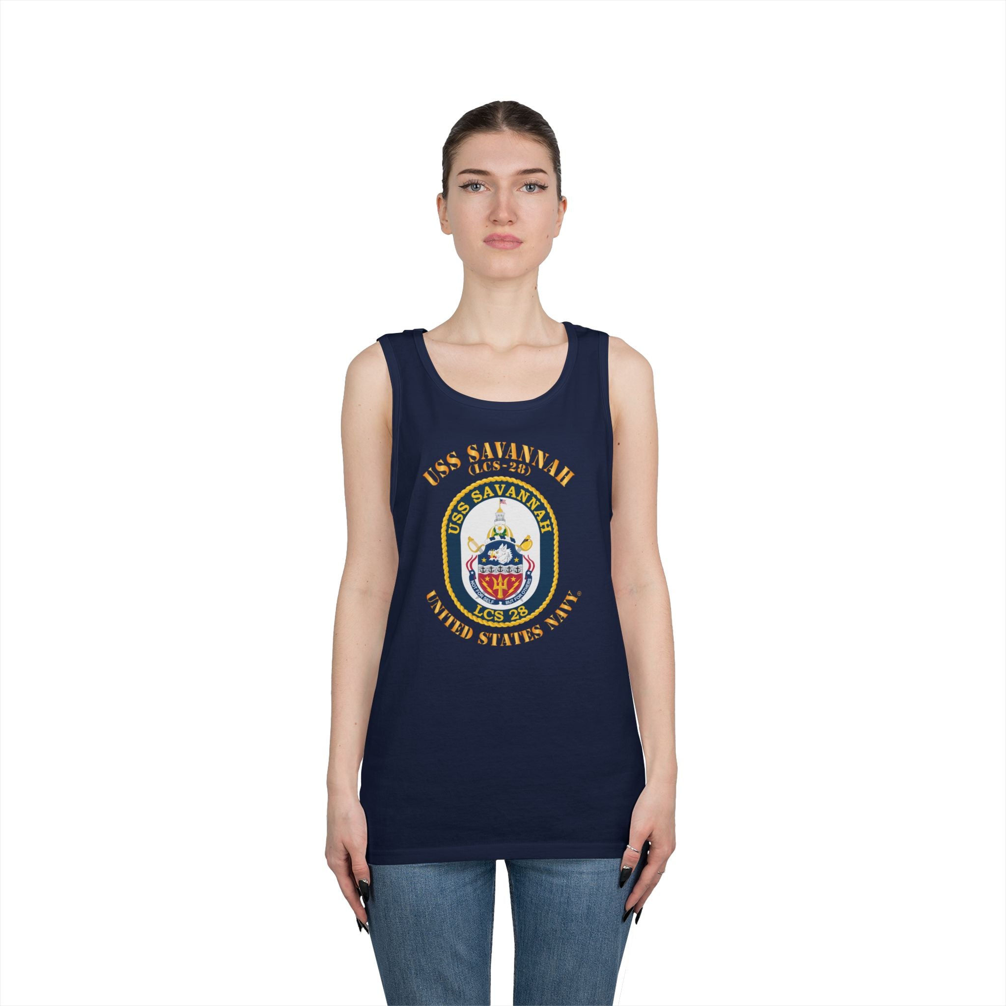 Unisex Heavy Cotton Tank Top - Navy - USS Savannah (LCS-28)