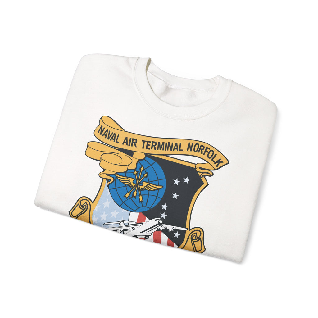 Unisex Heavy Blend™ Crewneck Sweatshirt - Navy - Naval Air Terminal Norfolk wo Txt