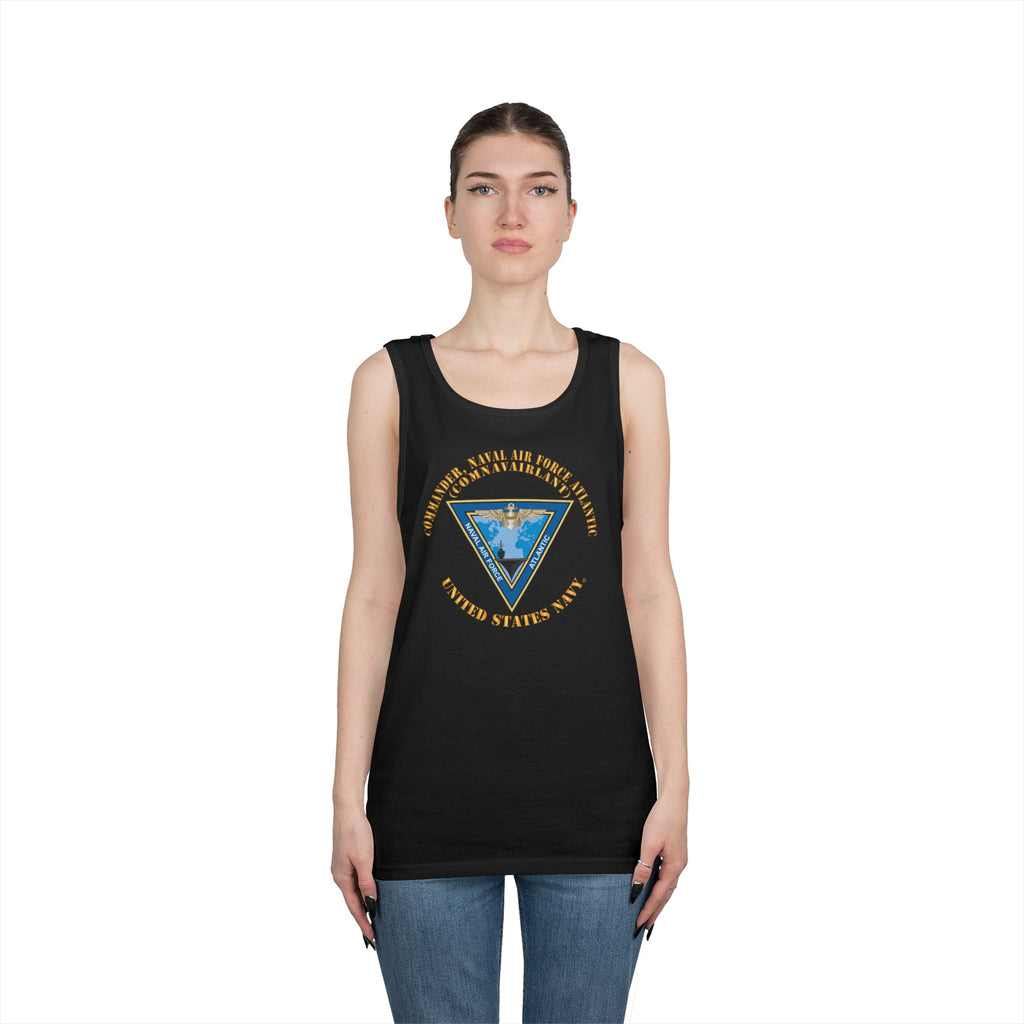 Unisex Heavy Cotton Tank Top - Navy - Commander, Naval Air Force Atlantic - COMNAVAIRLANT