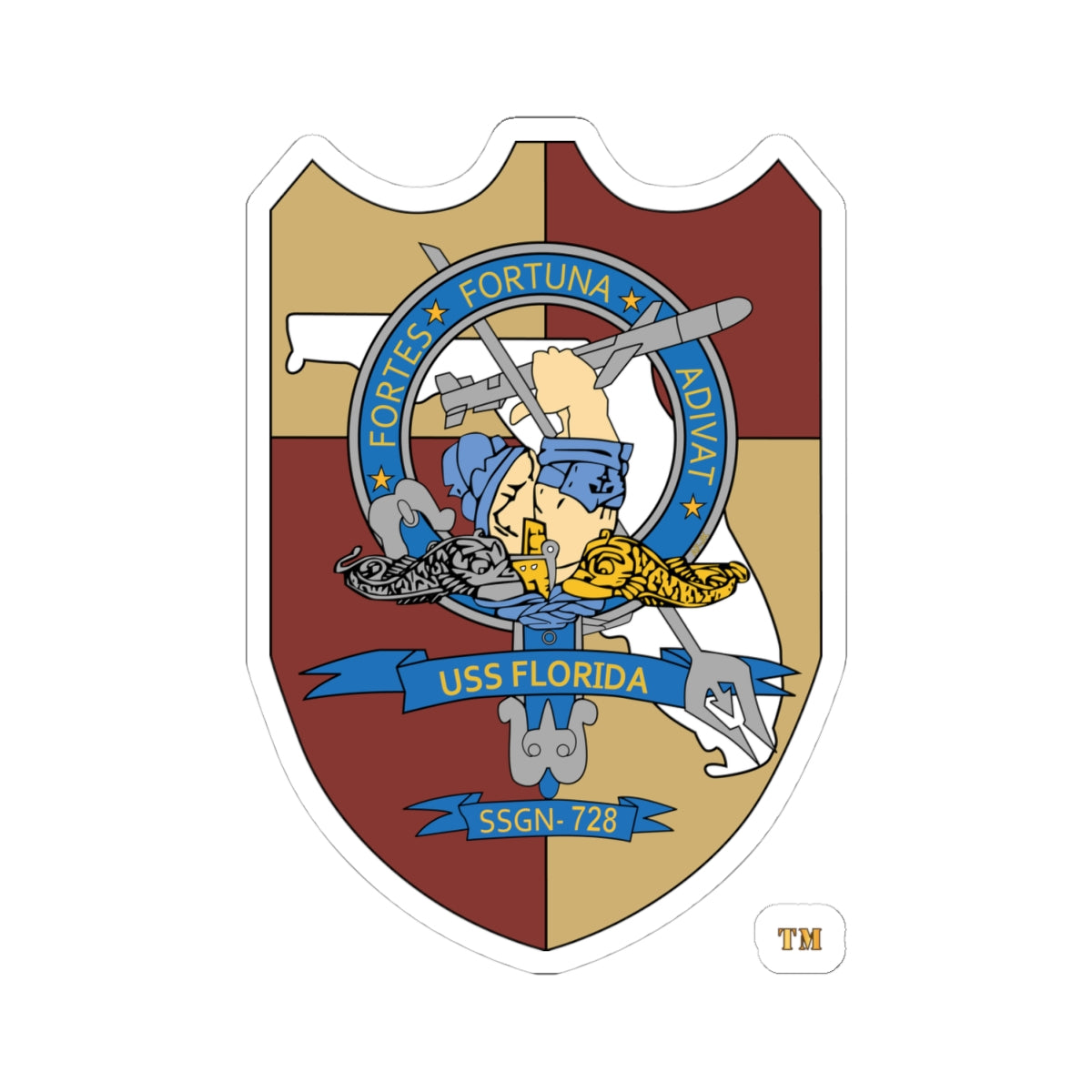 Kiss-Cut Stickers - Navy -  USS Florida (SSGN-728) wo txt