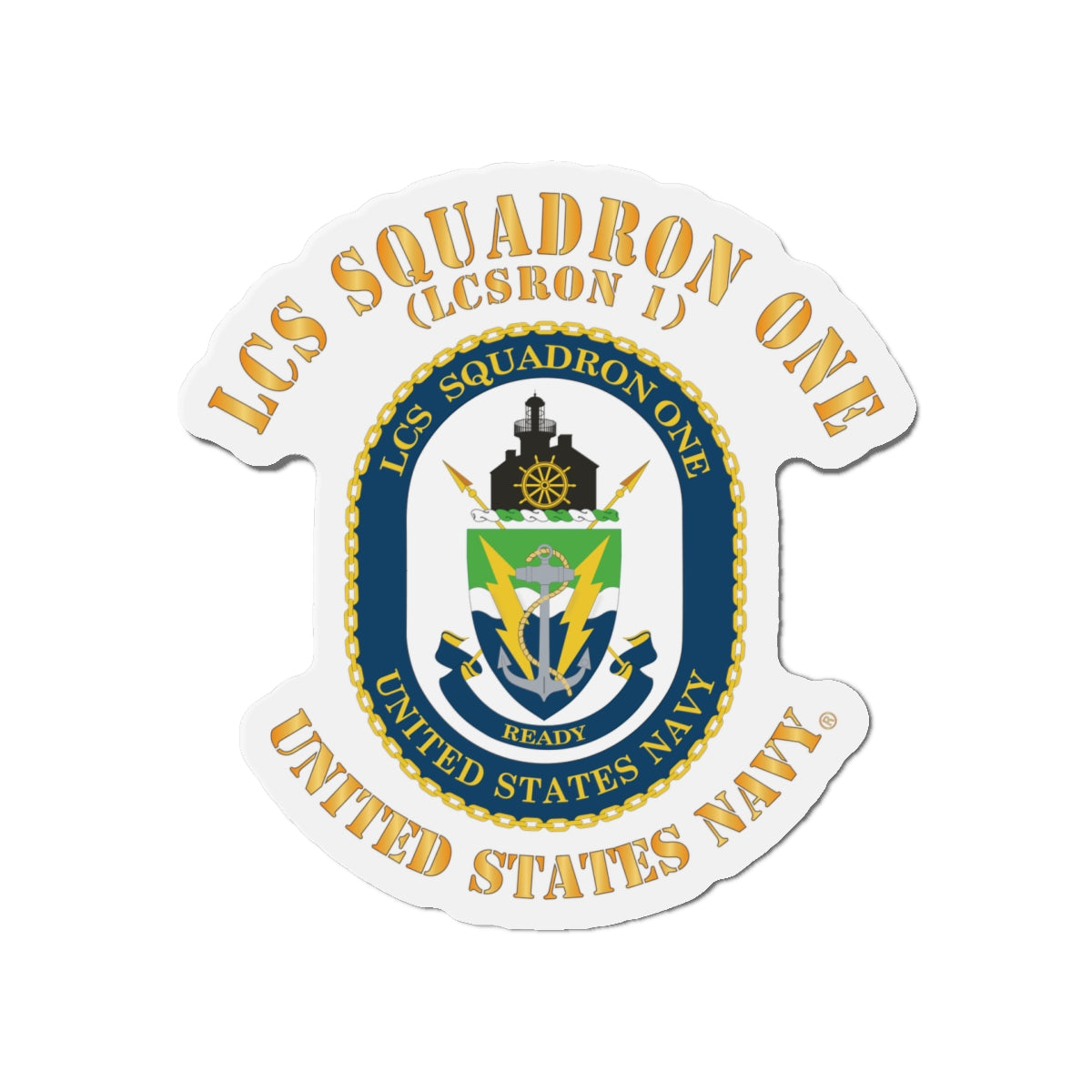 Die-Cut Magnet - Navy - LCS Squadron One (LCSRON 1)