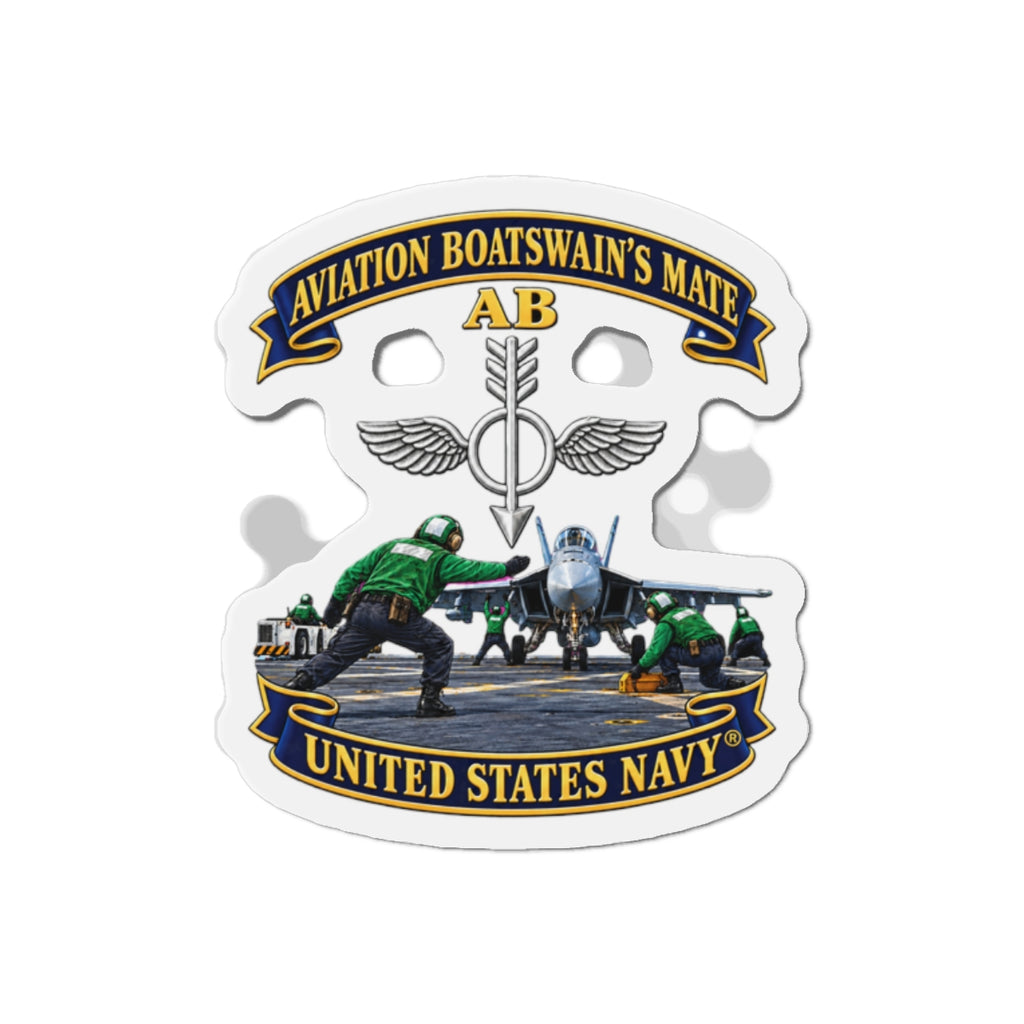 Die-Cut Magnet - Navy - Aviation Boatswains Mate Br with AC handler Scene - 3D - Enhanced