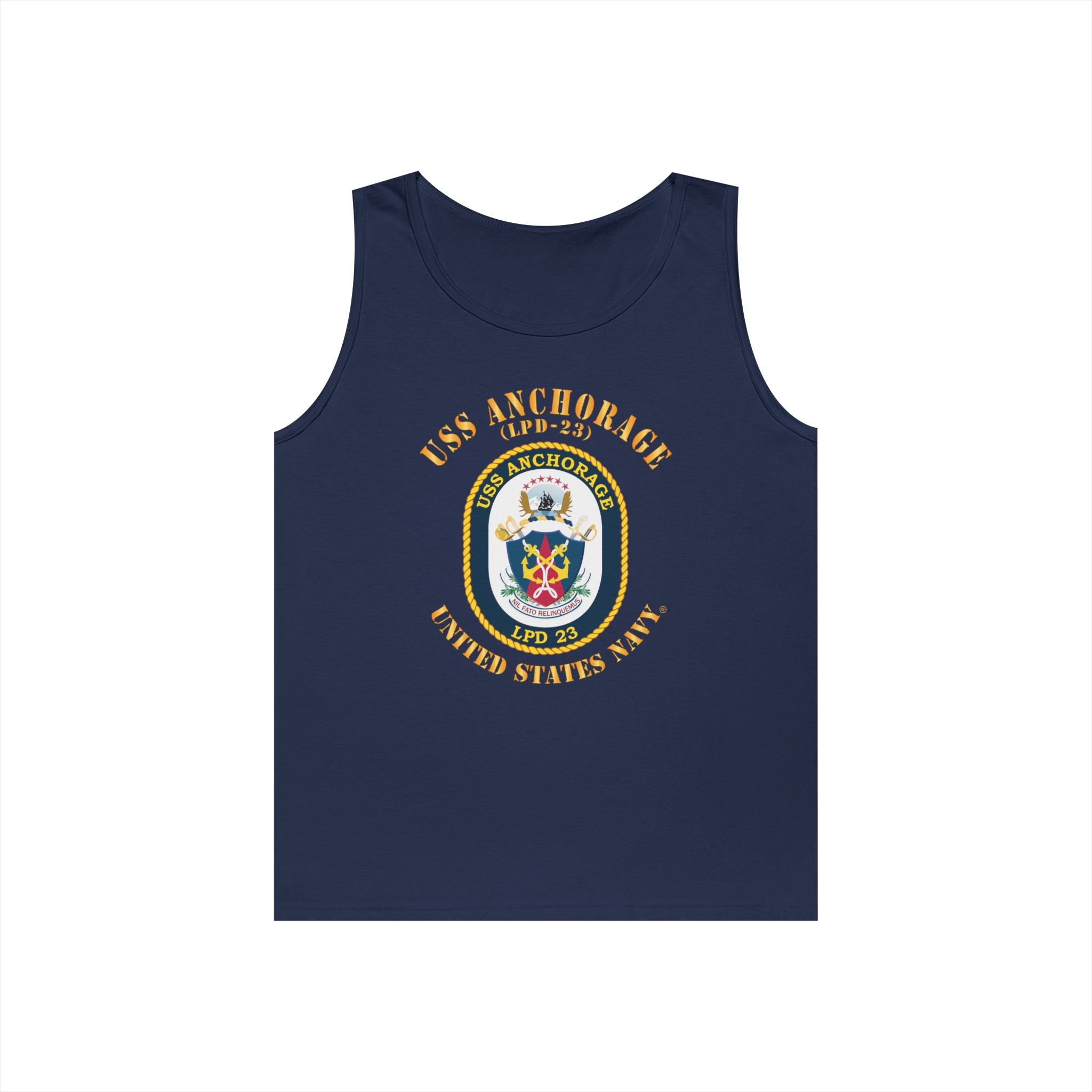 Unisex Heavy Cotton Tank Top - Navy - USS Anchorage (LPD-23)