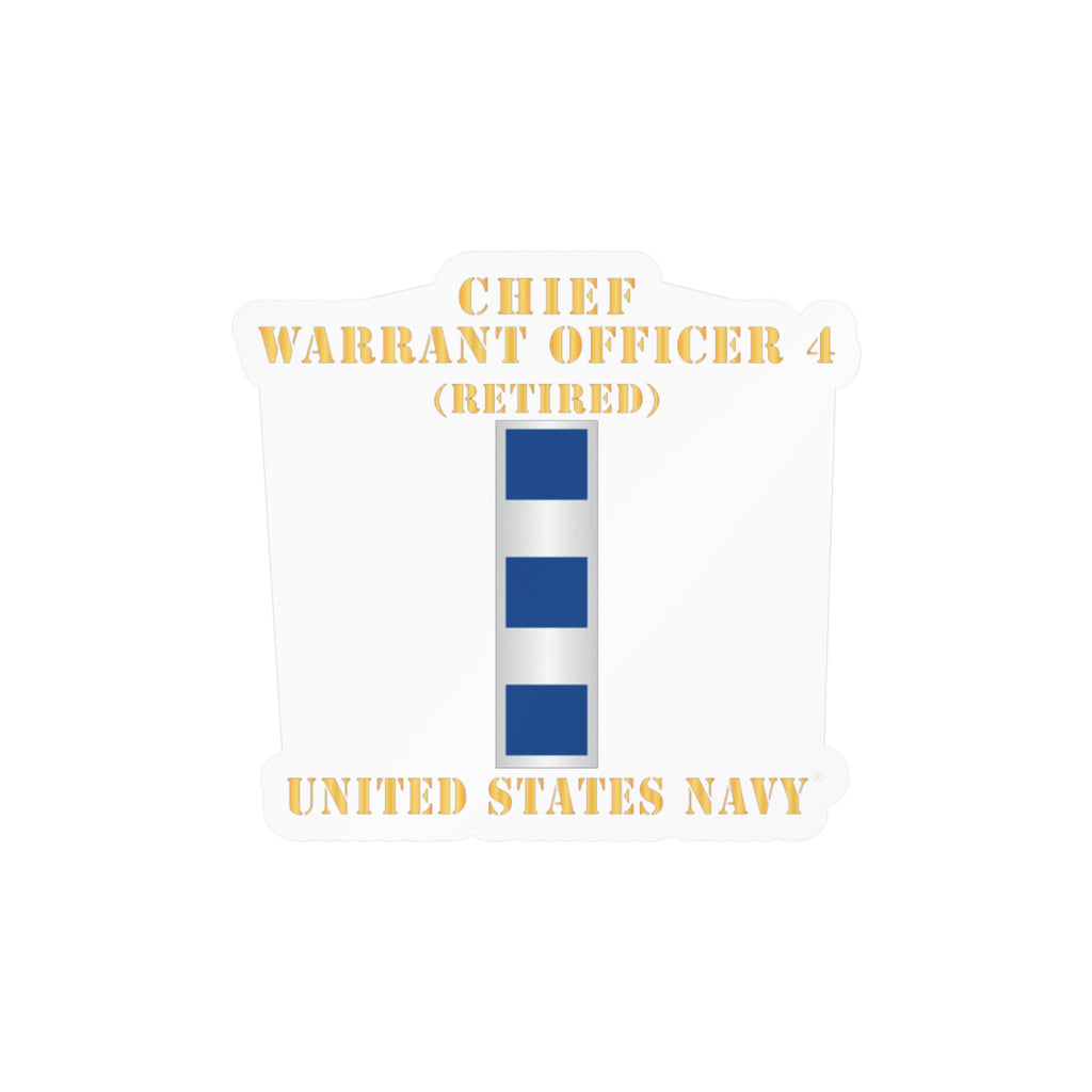 Kiss-Cut Vinyl Decal - Navy - Chief Warrant Officer 4 - CW04 - Retired