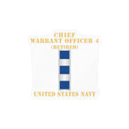 Kiss-Cut Vinyl Decal - Navy - Chief Warrant Officer 4 - CW04 - Retired