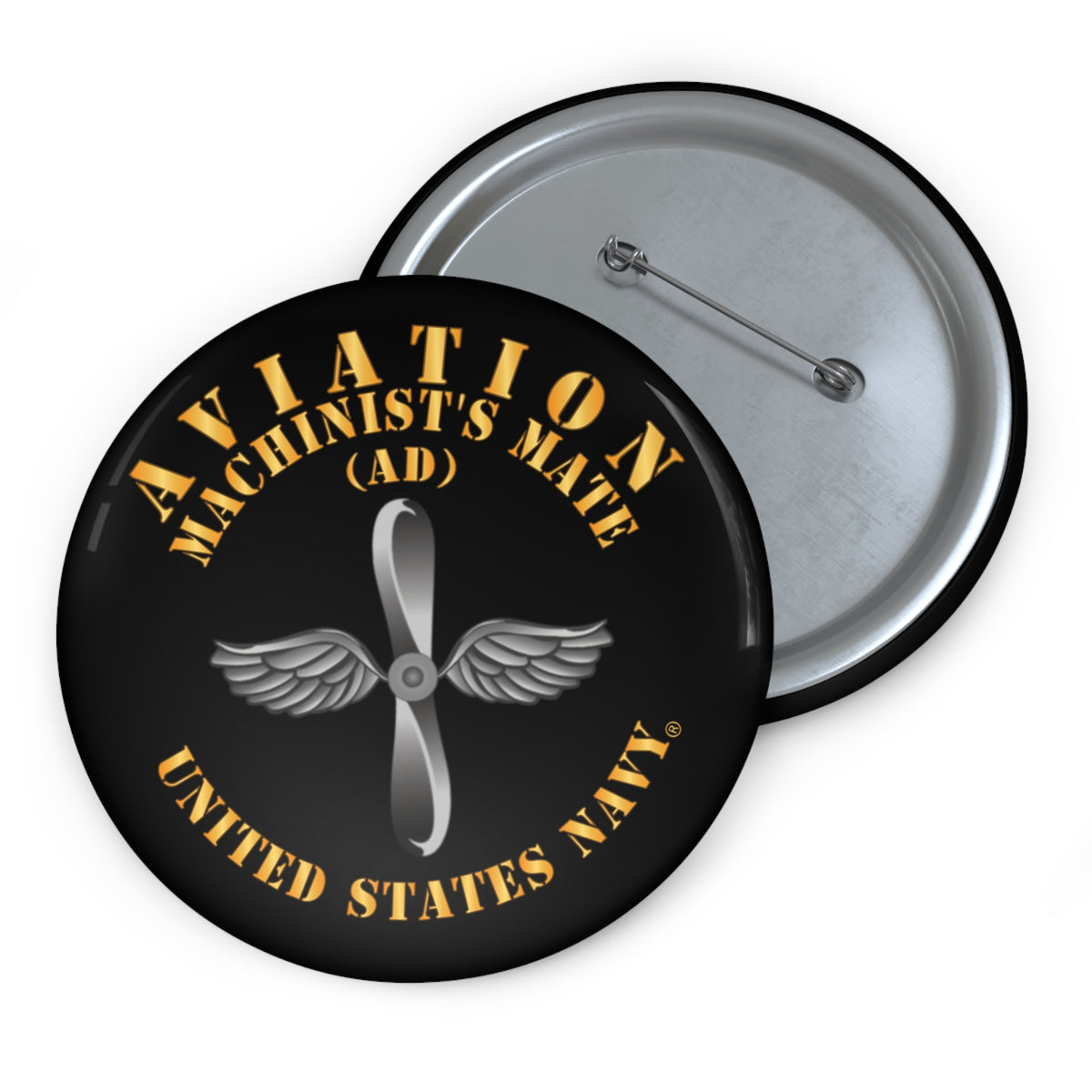 Pin Button - Navy - Rate - Aviation Machinist's Mate (AD)