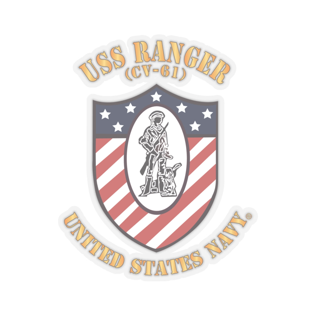 Kiss-Cut Stickers - Navy - USS Ranger (CV-61) X 300