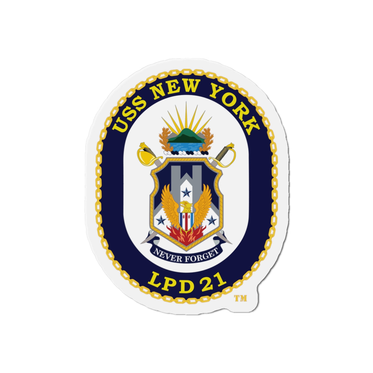 Die-Cut Magnet - Navy - USS New York (LPD-21) wo txt