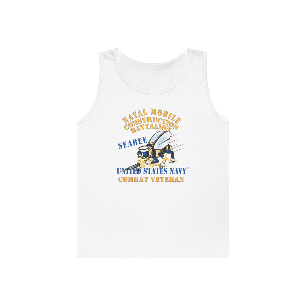 Unisex Heavy Cotton Tank Top - Navy - Seabee - Combat Veteran