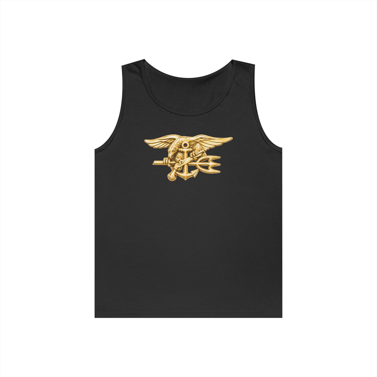 Unisex Heavy Cotton Tank Top - Navy - Badge - Special Warfare insignia wo txt - 3D - Enhanced