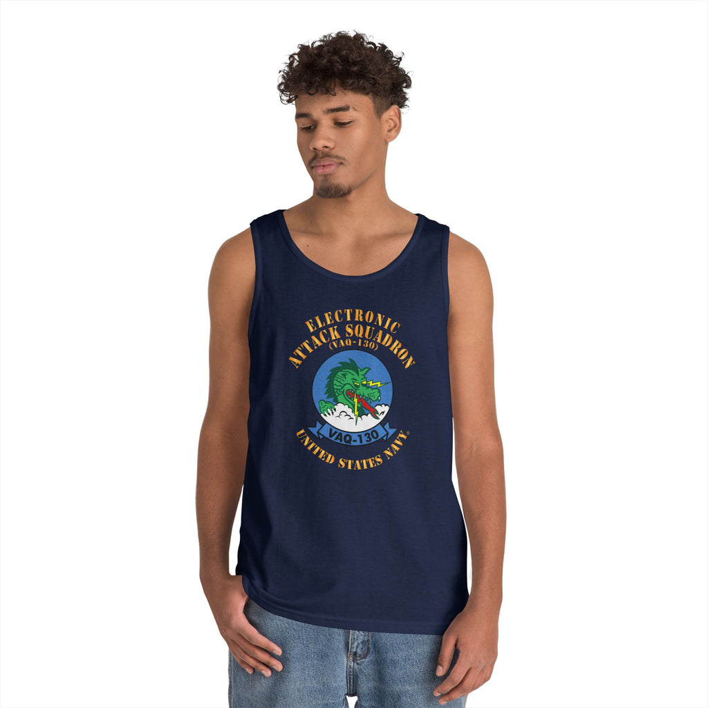 Unisex Heavy Cotton Tank Top - Navy - Electronic Attack Squadron 130 (VAQ-130)