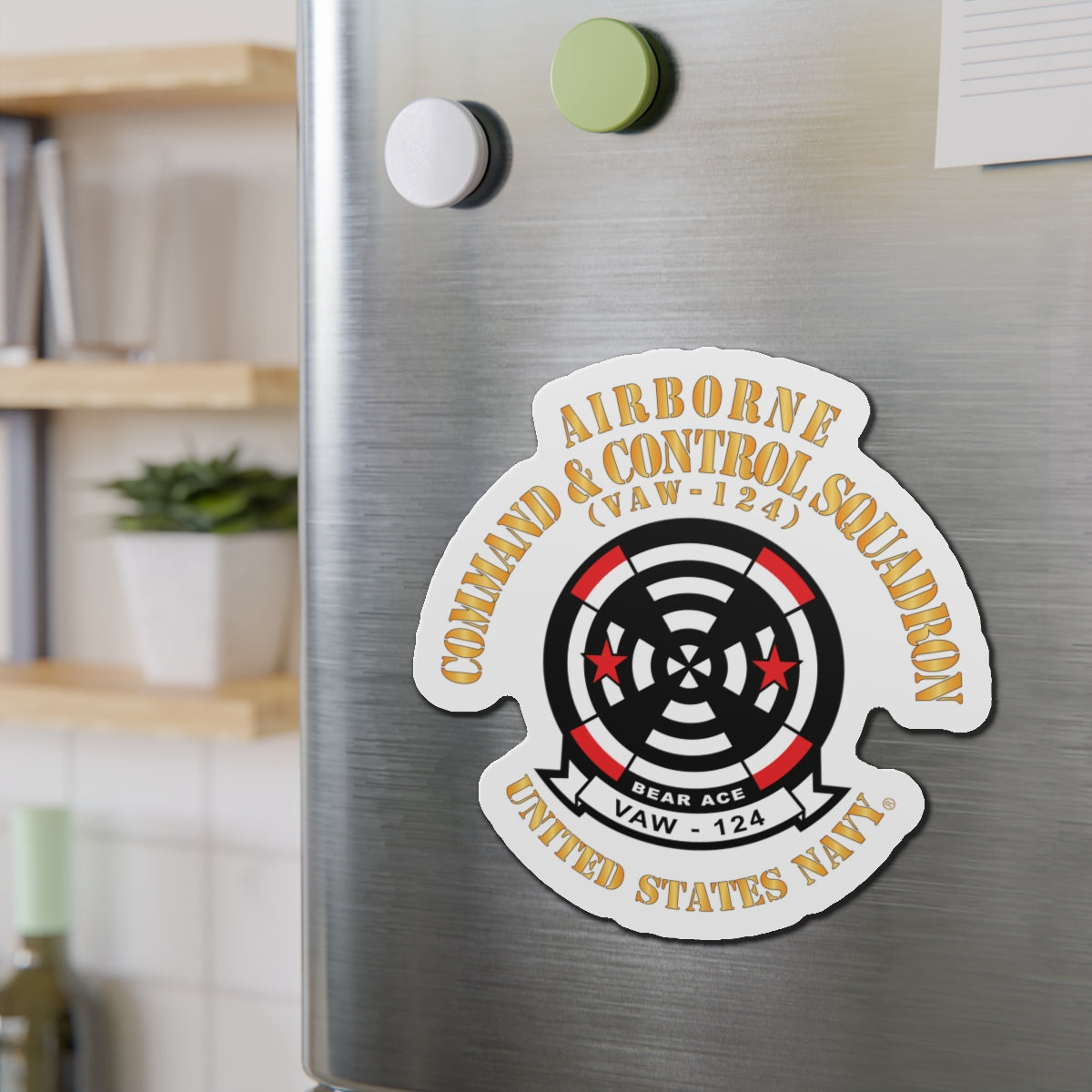 Die-Cut Magnet - Navy - Airborne Command & Control Squadron 124 (VAW-124)
