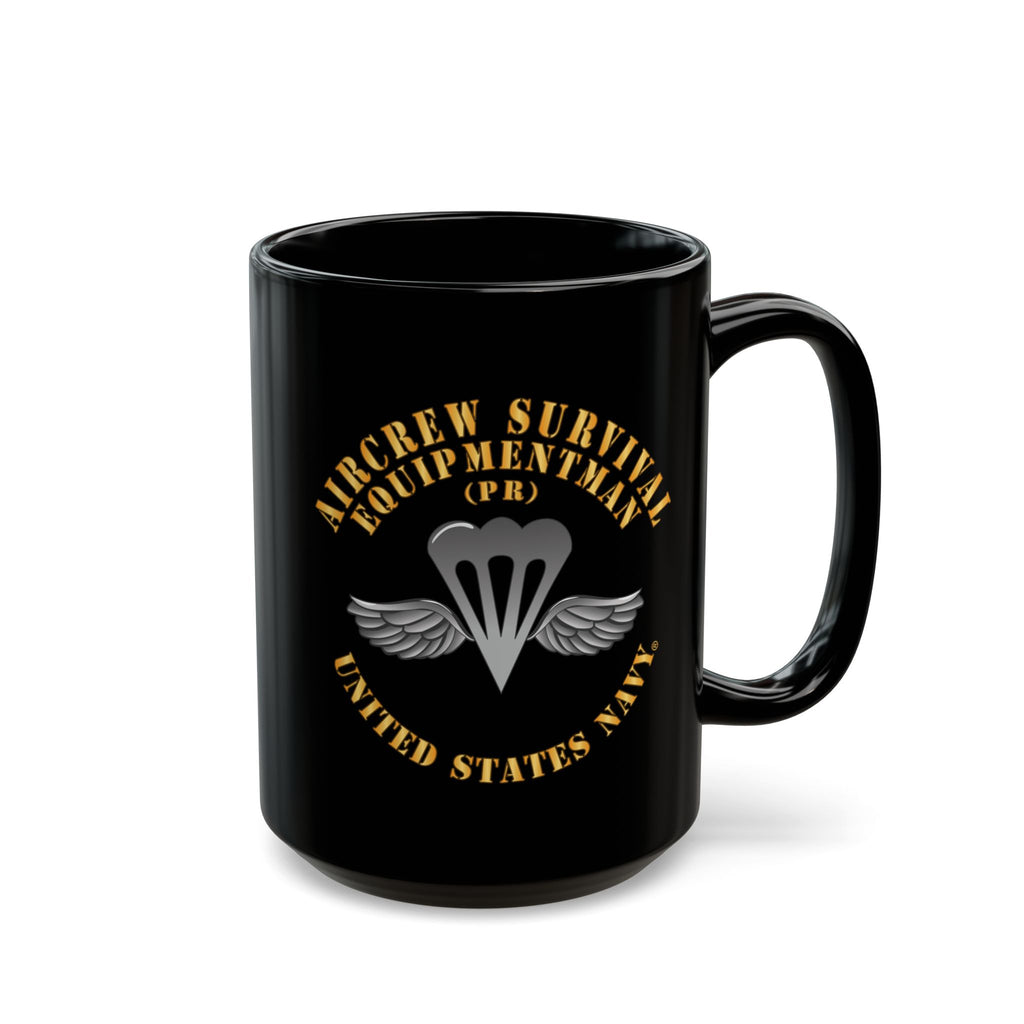 Black Mug (11oz, 15oz) - Navy - Rate - Aircrew Survival Equipmentman (PR)