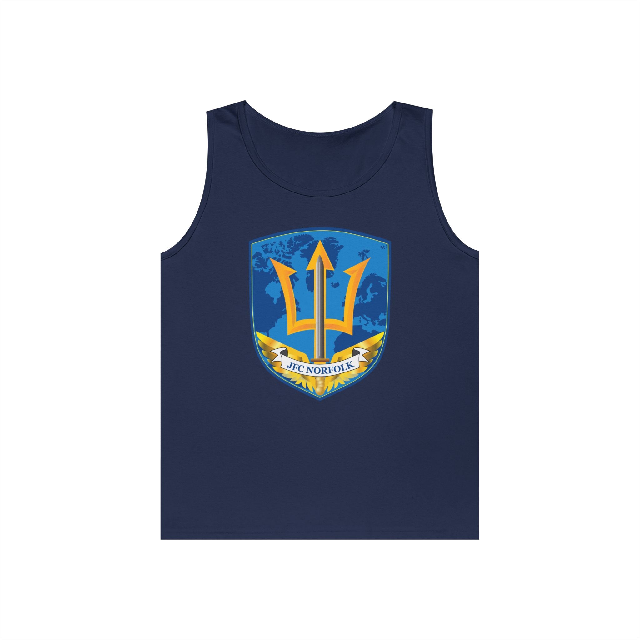 Unisex Heavy Cotton Tank Top - Navy - Joint Force Command - Norfolk wo Txt X 300