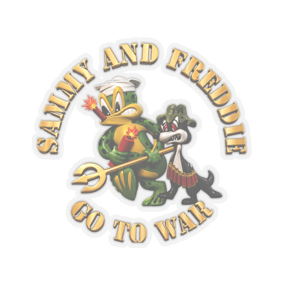 Kiss-Cut Stickers - Navy - SOF - Sammy - Freddie - Go to War - 3D - Enhanced