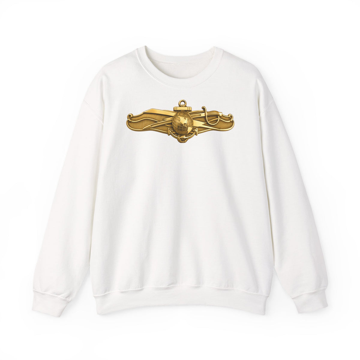 Unisex Heavy Blend™ Crewneck Sweatshirt - Navy - Badge - Information Warfare wo txt - Officer - 3D - Enhanced