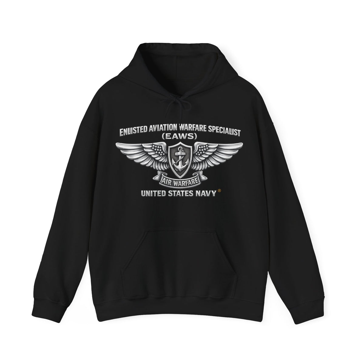 Unisex Heavy Blend™ Hoodies - Navy - Badge - Enlisted Aviation Warfare Specialist