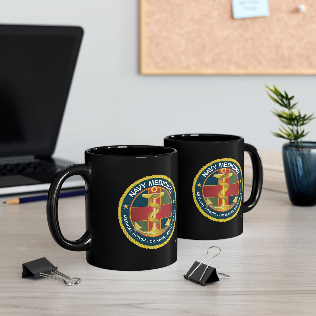 Black Mug (11oz, 15oz) - Navy Medicine - Medical Power for Naval Superiority wo Txt X 300