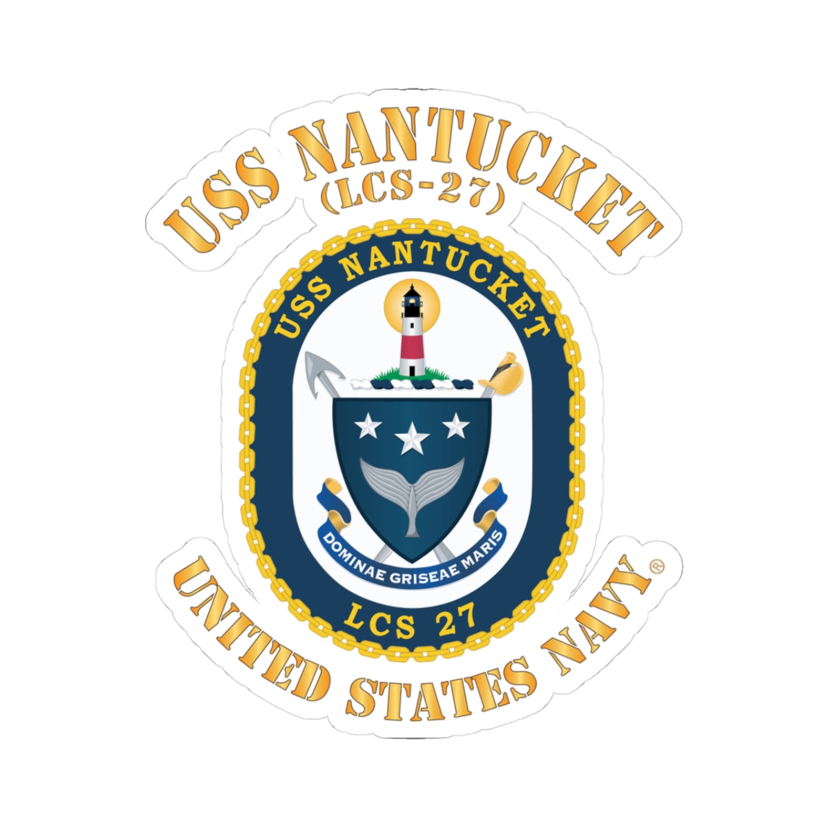Kiss-Cut Stickers - Navy - USS Nantucket (LCS-27)