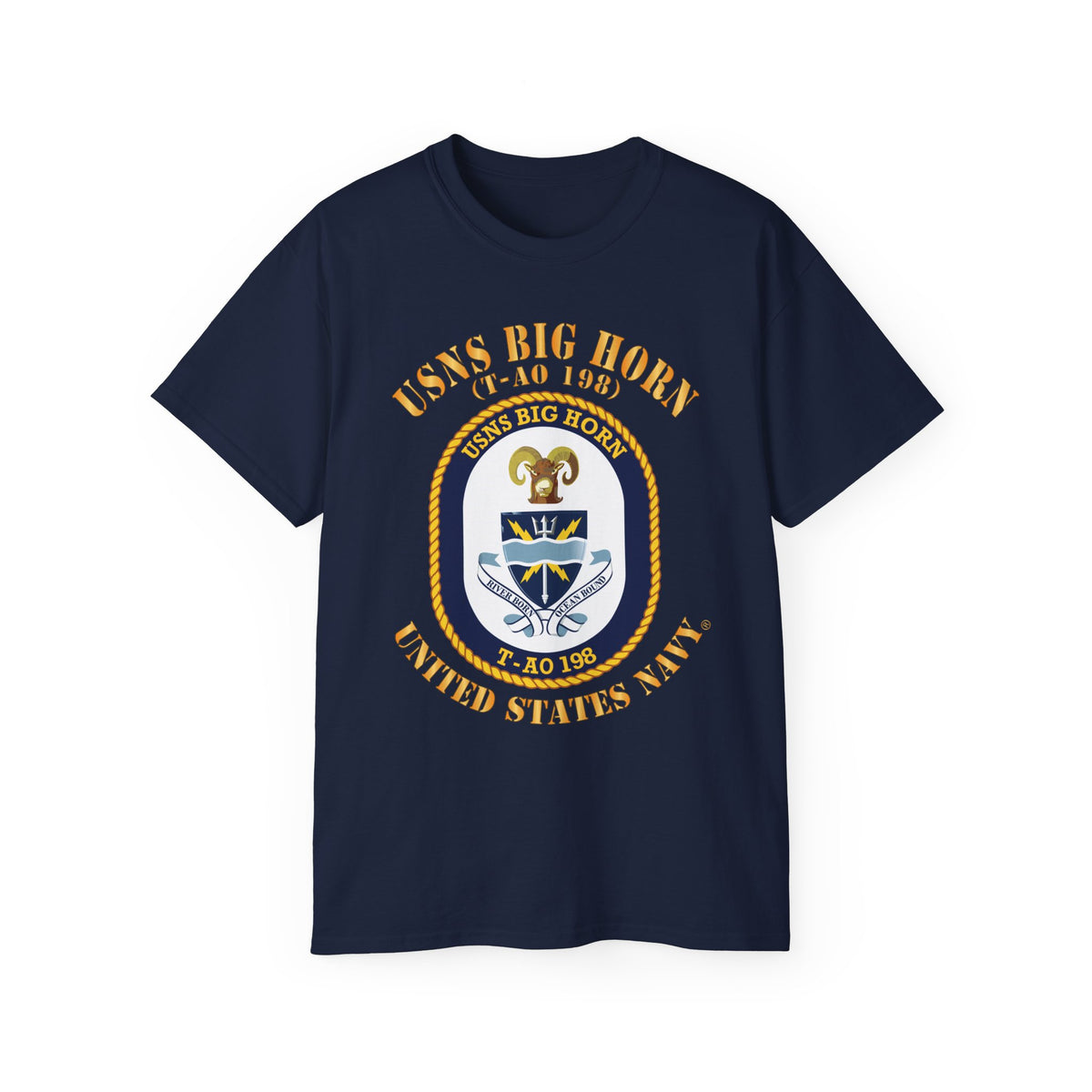 Unisex Ultra Cotton T-Shirt - Navy - USNS Big Horn (T-AO 198)