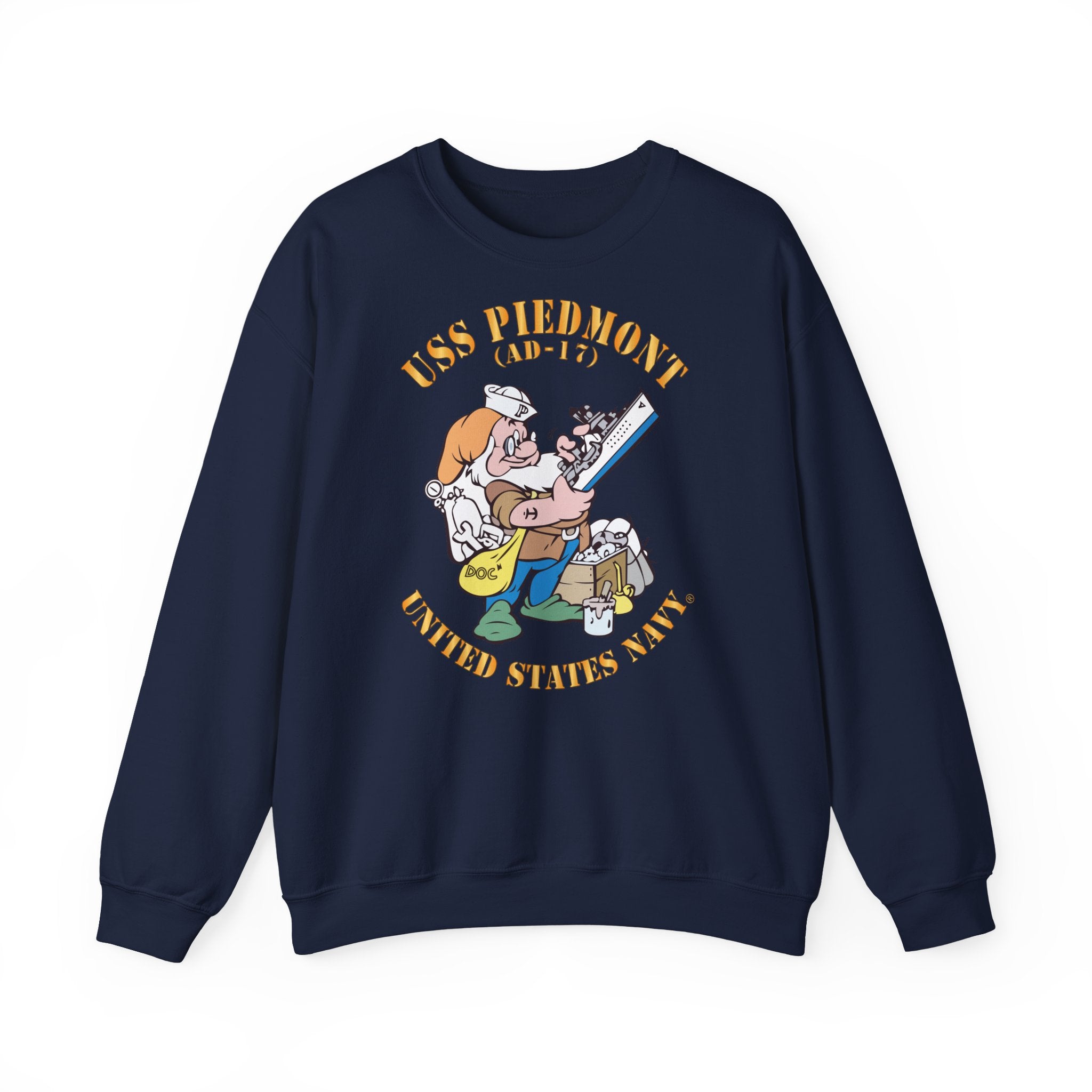 Unisex Heavy Blend™ Crewneck Sweatshirt - Navy - USS Piedmont (AD-17)
