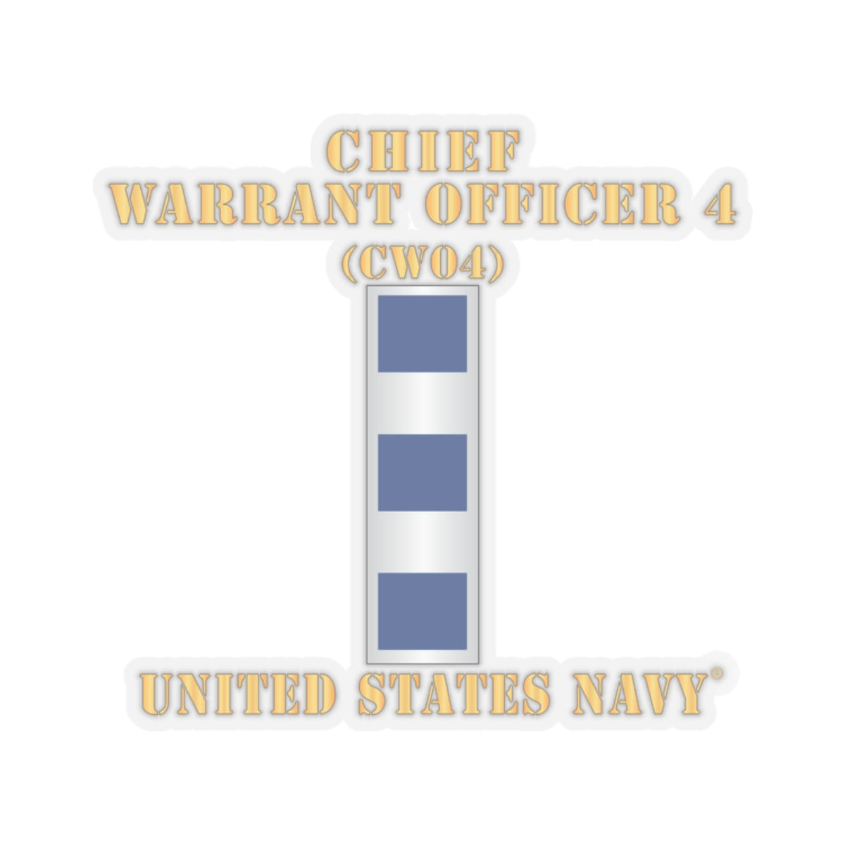 Kiss-Cut Stickers - Navy - Chief Warrant Officer 4 - CW04