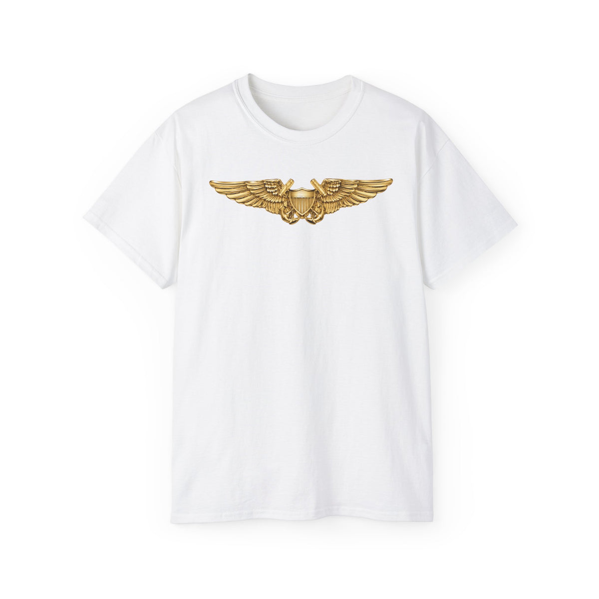 Unisex Ultra Cotton T-Shirt - Navy - Badge - Naval Flight Officer Wings wo txt - 3D - Enhanced