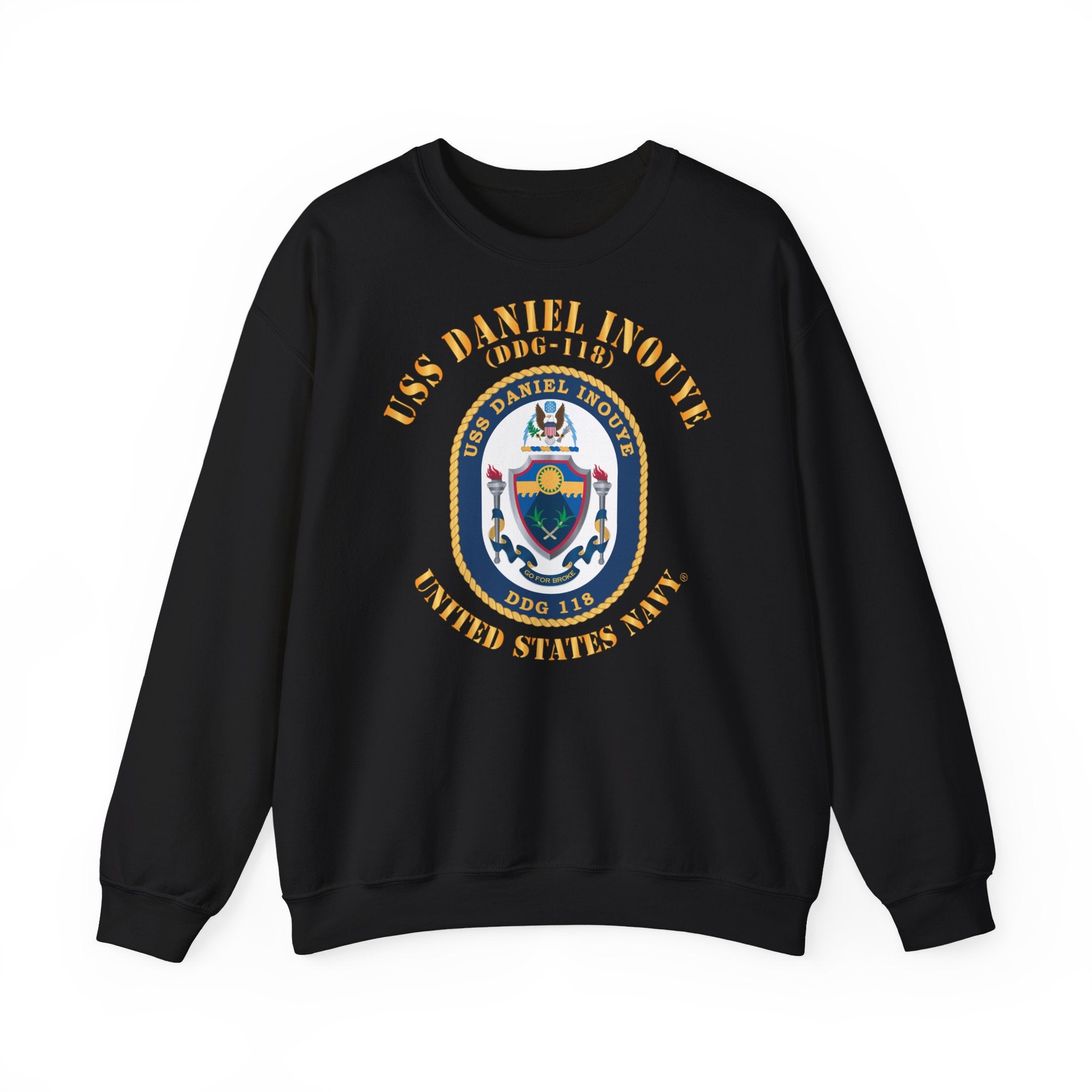 Unisex Heavy Blend™ Crewneck Sweatshirt - Navy - USS Daniel Inouye (DDG-118)