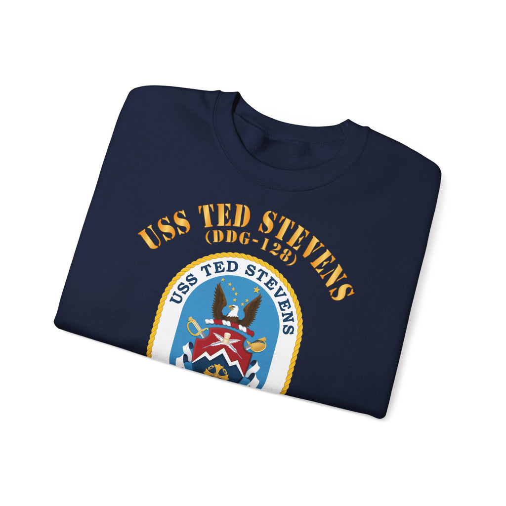 Unisex Heavy Blend™ Crewneck Sweatshirt - Navy - USS Ted Stevens (DDG-128)