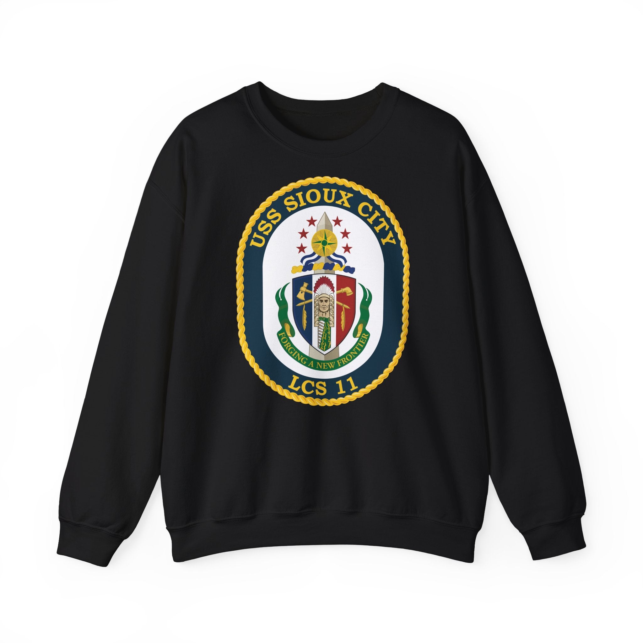 Unisex Heavy Blend™ Crewneck Sweatshirt - Navy - USS Sioux City (LCS-11) wo Txt