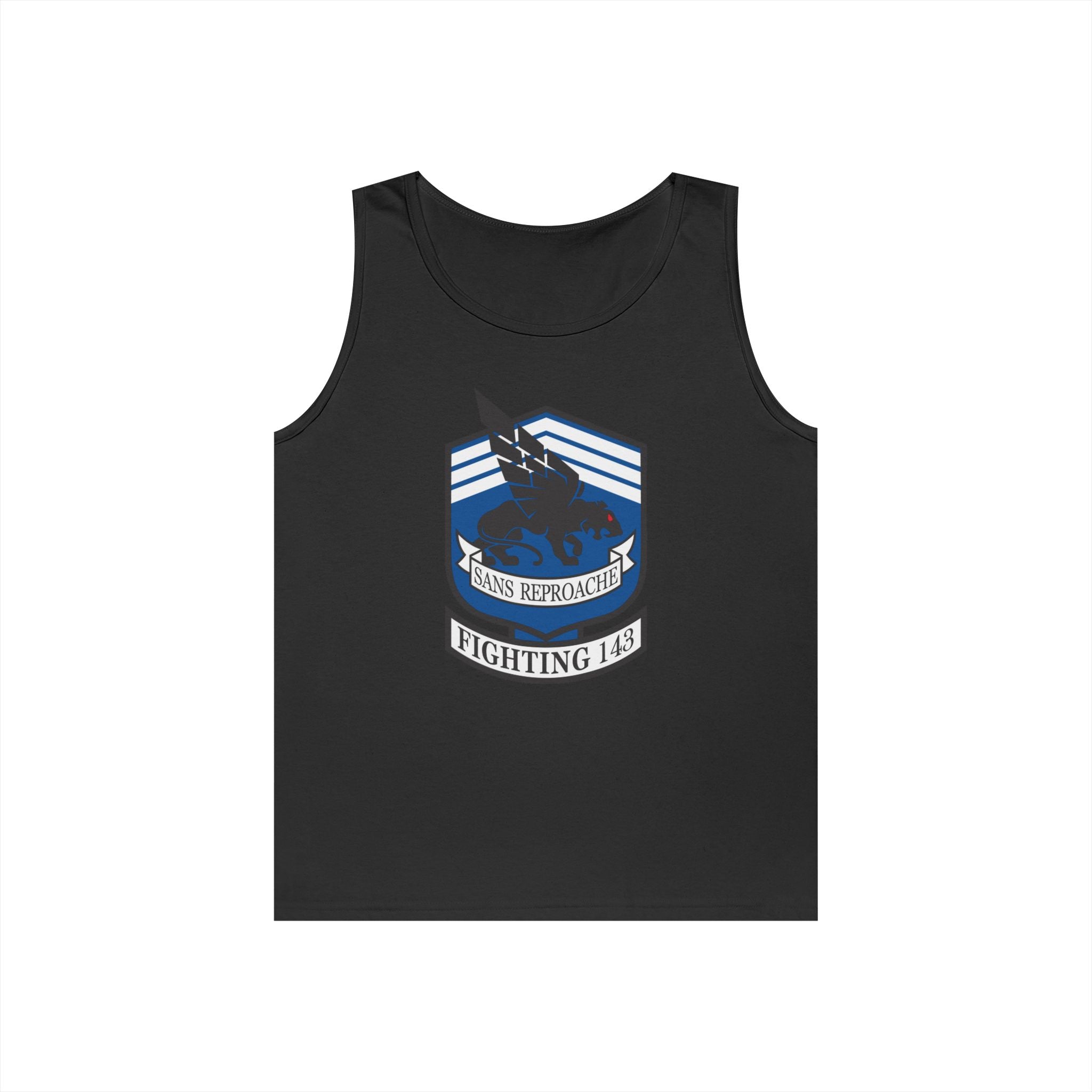 Unisex Heavy Cotton Tank Top - Navy - Strike Fighter Squadron 143 (VFA-143) wo txt